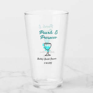 Perlen und Prosecco-Junggesellinnenabschied blau s Glas