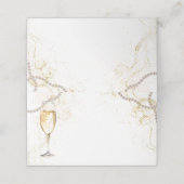 Perlen und Prosecco-Leere Lebensmittelkennzeichnun Platzkarte (Außenseite Aufgefaltet)