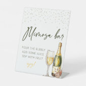 Perlen und Prosecco Mimosa Bar Brautparty Sockelschild (Vorderseite)