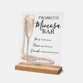 Perlen und Prosecco-Mimosa-Brautparty Acrylschild (Winkel)