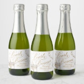 Perlen und Prosecco Mini Schaumweinetikett (Flaschen)