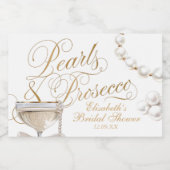 Perlen und Prosecco Mini Schaumweinetikett (Einzelnes Label)