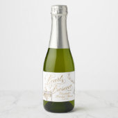 Perlen und Prosecco Mini Schaumweinetikett (Vorderseite)