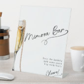 Perlen und Prosecco minimal Modern Mimosa Bar Sockelschild (In Situ)