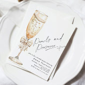 Perlen und Prosecco minimal Modernes Brautparty Einladung