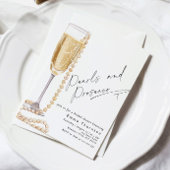 Perlen und Prosecco minimal Modernes Brautparty Einladung