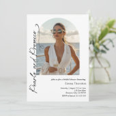 Perlen und Prosecco minimal Modernes Brautparty I Einladung (Stehend Vorderseite)