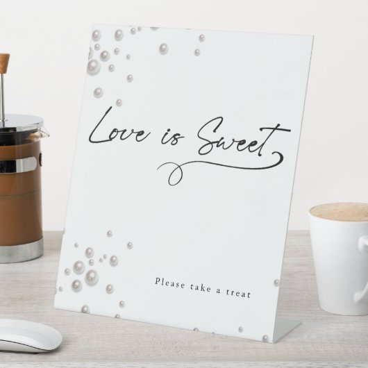 Perlen und Prosecco minimal Modernes Brautparty Sockelschild (In Situ)