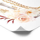 Perlen und Prosecco mit Blumenbridal Willkommen Poster (Ecke)