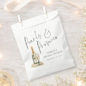 Perlen und Prosecco Moderne Script Bridal Dusche Geschenktütchen (Ausgeschnitten)