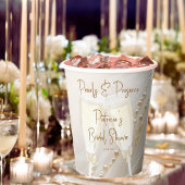 Perlen und Prosecco Modernes Elegantes Brautparty Pappbecher