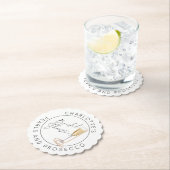 Perlen und Prosecco Modernes Skript-Brautparty Untersetzer (Vor Ort)