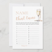 Perlen und Prosecco Name, dass Tune Bridal Spiel Einladung (Vorderseite)