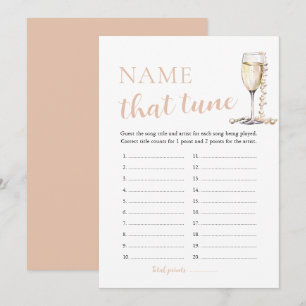 Perlen und Prosecco Name, dass Tune Bridal Spiel Einladung