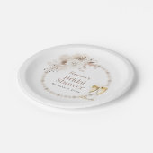 Perlen und Prosecco-Papierplatte Pappteller (Schrägansicht)