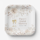 Perlen und Prosecco Pappteller (Vorderseite)