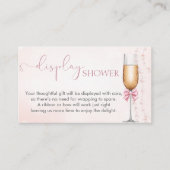 Perlen und Prosecco Pink Bridal Display Dusche Begleitkarte (Vorderseite)