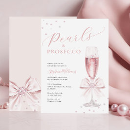 Perlen und Prosecco Pink Bridal Dusche Einladung