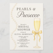 Perlen und Prosecco QR Code Brautparty Einladung (Vorderseite)