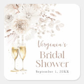 Perlen und Prosecco Quadratischer Aufkleber (Vorderseite)