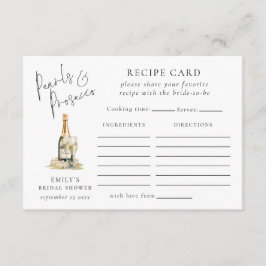 Perlen und Prosecco-Rezept-Brautparty Begleitkarte
