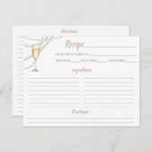 Perlen und Prosecco-Rezept-Karte RSVP Karte (Vorne/Hinten)