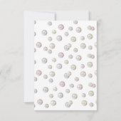 Perlen und Prosecco-rosa Brautparty Dankeskarte (Rückseite)