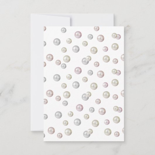 Perlen und Prosecco-rosa Brautparty Dankeskarte (Rückseite)