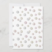 Perlen und Prosecco-rosa Brautparty Einladung (Rückseite)