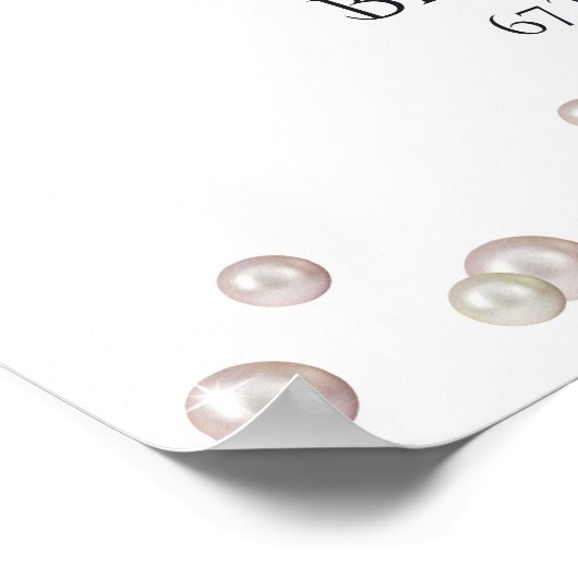 Perlen und Prosecco-rosa Brautparty Poster (Ecke)