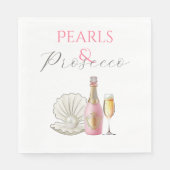 Perlen und Prosecco-rosa Brautparty Serviette (Vorderseite)