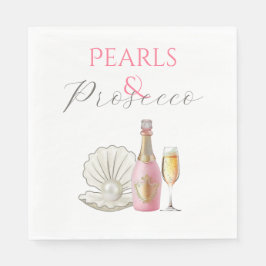 Perlen und Prosecco-rosa Brautparty Serviette