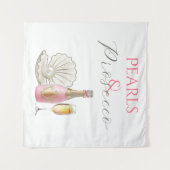 Perlen und Prosecco-rosa Brautparty Wandteppich (Vorderseite (Horizontal))