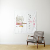 Perlen und Prosecco-rosa Brautparty Wandteppich (Beispiel (Horizontal))