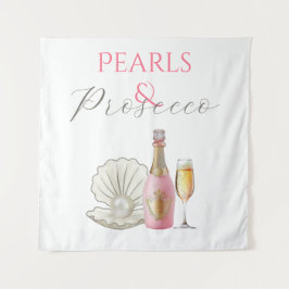 Perlen und Prosecco-rosa Brautparty Wandteppich