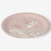 Perlen und Prosecco Säuglinge Brautparty Pappteller (Schrägansicht)