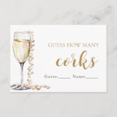 Perlen und Prosecco schätzen, wie viele Corks Spie Begleitkarte (Vorderseite)