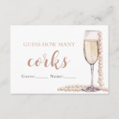 Perlen und Prosecco schätzen, wie viele Corks Spie Begleitkarte (Vorderseite)
