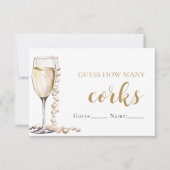 Perlen und Prosecco schätzen, wie viele Corks Spie Einladung (Vorderseite)
