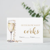 Perlen und Prosecco schätzen, wie viele Corks Spie Einladung (Stehend Vorderseite)