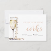 Perlen und Prosecco schätzen, wie viele Corks Spie Einladung (Vorderseite)