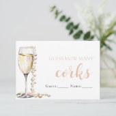Perlen und Prosecco schätzen, wie viele Corks Spie Einladung (Stehend Vorderseite)