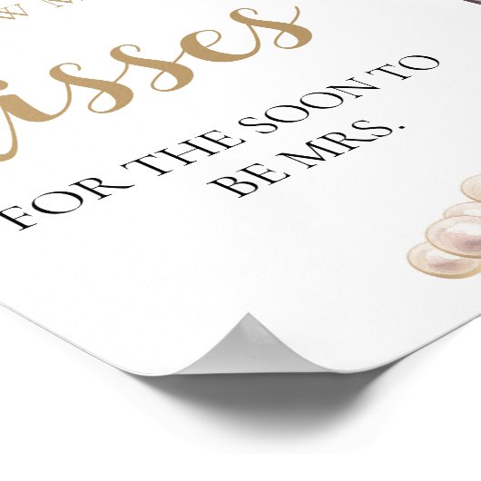 Perlen und Prosecco schätzen, wie viele Kisses Gam Poster (Ecke)