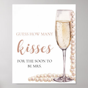 Perlen und Prosecco schätzen, wie viele Kisses Gam Poster
