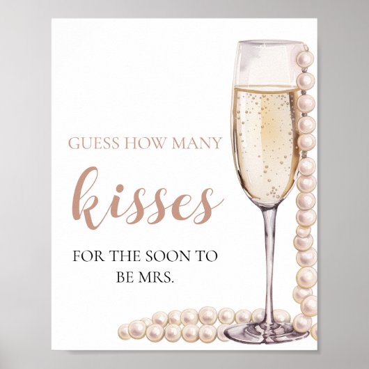 Perlen und Prosecco schätzen, wie viele Kisses Gam Poster (Vorne)