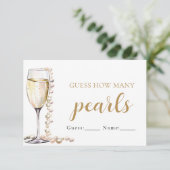 Perlen und Prosecco schätzen, wie viele Perlen spi Einladung (Stehend Vorderseite)