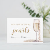 Perlen und Prosecco schätzen, wie viele Perlen spi Einladung (Stehend Vorderseite)