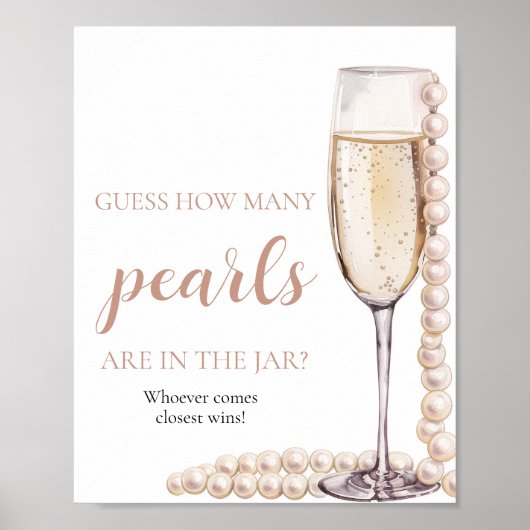 Perlen und Prosecco schätzen, wie viele Perlen spi Poster (Vorne)