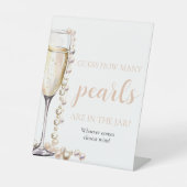 Perlen und Prosecco schätzen, wie viele Perlen spi Sockelschild (Vorderseite)