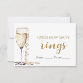 Perlen und Prosecco schätzen, wie viele Ringe spie Einladung (Vorderseite)